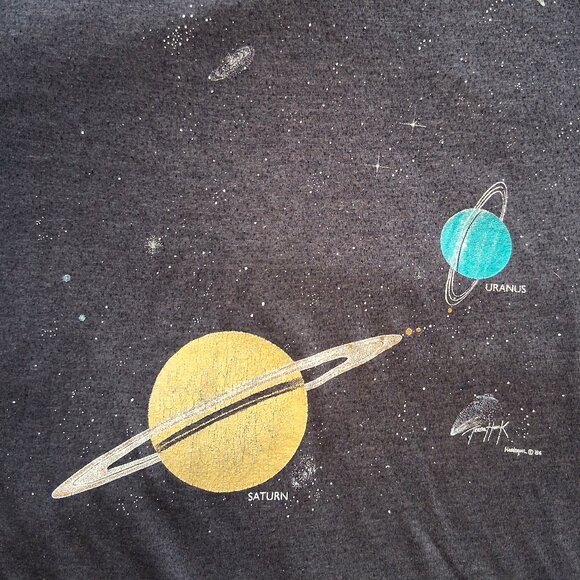 1986 Teena Houck Harlequin The Solar System Single Stitch Black T-Shirt Adult L - Picture 7 of 12